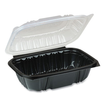 Pactiv Evergreen Earthchoice Dual Color Hinged-lid Takeout Container, 34 Oz, 9 X 6 X 3, 1-compartment, Black-clear, 140-carton freeshipping - TVN Wholesale